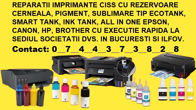 Reparații imprimante cu rezervoare ciss si flacoane | București Ilfov, Sector 1 - Bucuresti - imagine 1 - popic.ro